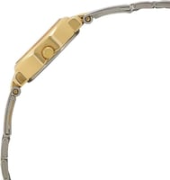 ساعة تيتان انالوج للنساء | ساعة باللون الفضي والذه...