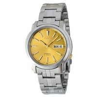 ساعة سيكو فايف اتوماتيك فضي ميناء ذهبي Seiko Class...