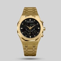 ساعة الفجر الحديث بتوقيتين استيل ذهبي موديل AL333G...