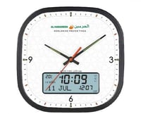 ساعة حائط الحرمين بتوقيت مزدوج HA-7055 قياس 33 سنت...