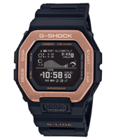 ساعة جي شوك كاسيو رجالي اسودّ بإطار نحاسي G-LIDE G...