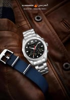 ساعة الحرمين الفاخرة HA-6117 فضي مينا اسود قياس 40...