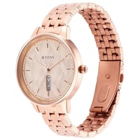 ساعة تيتان نسائي Workwear Rose Gold Dial Red Stain...