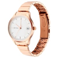 ساعة تيتان رجالي Workwear Silver Dial Rose Gold St...