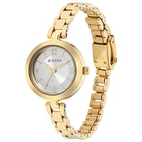 ساعة تيتان نسائي Lagan Silver Dial Metal Strap Wat...