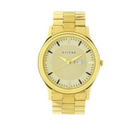 ساعة تيتان رجالي استيل ذهبي Titan Analog Gold Dial...