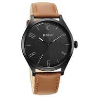 ساعة تيتان رجالي جلد Titan Analog Black Dial Men's...