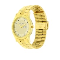 ساعة تيتان رجالي استيل ذهبي Titan Analog Gold Dial...