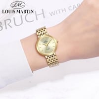 ساعة نسائية ماركة لويس مارتن ذهبي مينا ذهبي