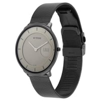 ساعة تيتان إيدج نحيفة بسوار جلدي ومينا بيج تناظرية...