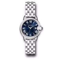 ساعة يد نسائية بسوار فضي ومينا كحلي من بلاك مون