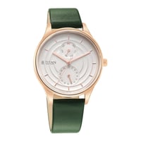 ساعة تيتان نسائي جلد Titan Analog White Dial Women...