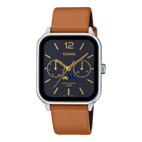 ساعة كاسيو مون فيس رجالي جلد MTP-M305L-1AV