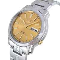 ساعة سيكو فايف اتوماتيك فضي ميناء ذهبي Seiko Class...