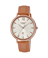 ساعة شين من كاسيو جلد SHE-4534PGL-7A