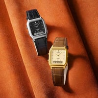 ساعة كاسيو كلاسيك توقيتين جلد AQ-230EL-1A