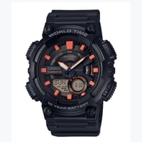 ساعة كاسيو رجالية أسود بلمسات زرقاء AEQ-110W-1A2V