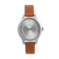ساعة تيتان نسائي جلد Titan Women's Quartz Watch wi...