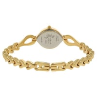 ساعة تيتان راجا بمينا بني وحزام معدني للنساء