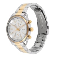 ساعة تيتان رجالي Titan Men's Silver Dial Color Lea...