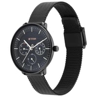 ساعة تيتان رجالي Titan Workwear Black Dial Black S...