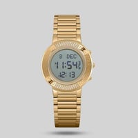 ساعة الفجر الحديث نسائي ذهبي مرصع بالزركون موديل A...