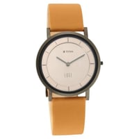 ساعة تيتان إيدج للرجال بمينا بيج وسوار جلدي تناظري