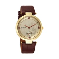 ساعة تيتان نسائي جلد Titan Gold Dial Leather Strap...