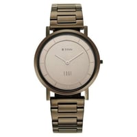 ساعة تيتان إيدج للرجال بمينا بيج وسوار من الفولاذ...