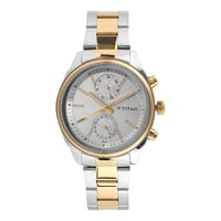 ساعة تيتان رجالي Titan Men's Silver Dial Color Lea...