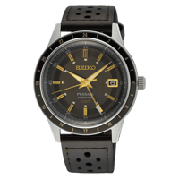 ساعة سيكو اتوماتيك جلد Seiko Presage 60s GMT stain...