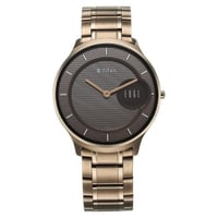 ساعة تيتان إيدج سليم للرجال بسوار من الفولاذ المقا...