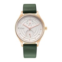 ساعة تيتان نسائي جلد Titan Analog White Dial Women...