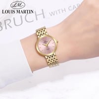 ساعة نسائية ماركة لويس مارتن ذهبي مينا روز جولد