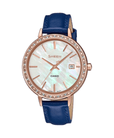 ساعة شين من كاسيو جلد SHE-4052PGL-7A