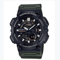 ساعة رجالية كاسيو أخضر AEQ-110W-3AV