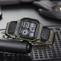 ساعة كاسيو التوقيت العالمي رقمية رجالية اخضر AE-12...