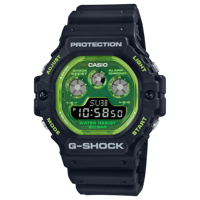 ساعة جي شوك كاسيو رجالي اسودّ بميناء اخضر DW-5900T...