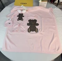 طقم فيندي صوف بطانية مع افرول وقبعة