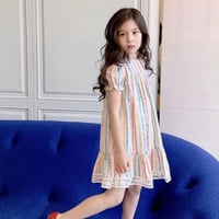 فستان قوتشي مطرز ملون