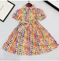 فستان ch ملون بحزام