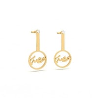 حلق اذن باسمك وسط دائره