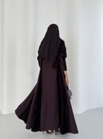 عباية كريب ليلكي مع مخمل مكسر