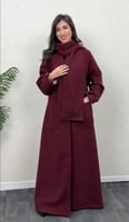 عباية شتوي جوخ مع الاسكارف