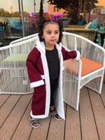 فروه اطفال شتويه لون عنابي