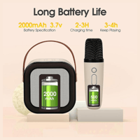 كاريوكي سبيكر بإضاءة ملونة مع مايك