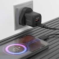 شاحن جداري بورودو ثنائي المنفذ مع كيبل USB-C إلى L...