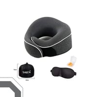 بكج السفر 3 في 1 وسادة رقبة وقناع لراحة العين وسدا...