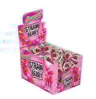 حلاوة مصاص فراولة بالعلكة 40 حبة بورقات