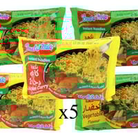 اندومي شعريه سريعه التحضير متنوع 75جرام*5حبات